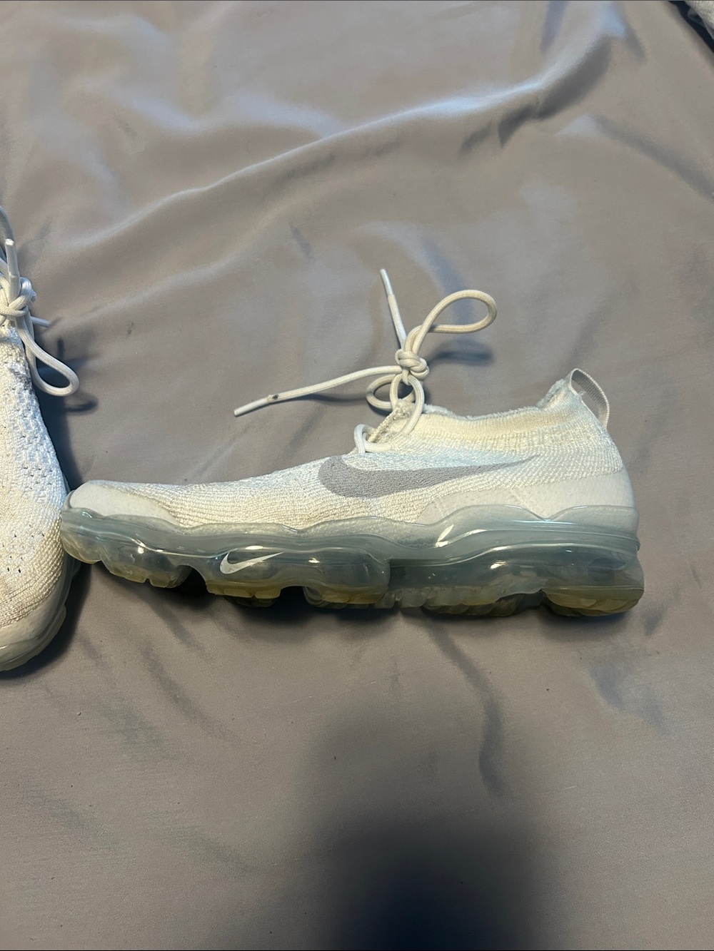 Nike  White Flyknit VaporMax Sneakers